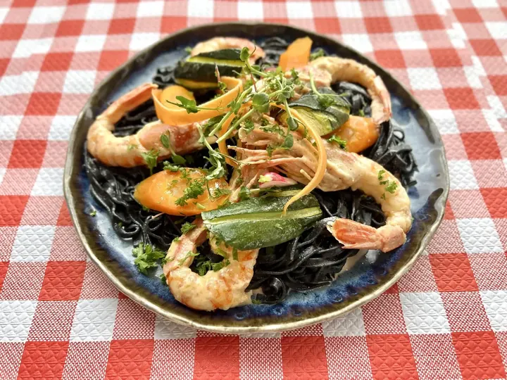 Gambas flambees au whisky Au Comptoir de l'Épicurien